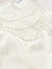 Ecru Crochet Mix Mini Dress - Image 9 of 9