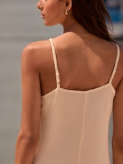 Cream Dropped Waist Midi Length Slip Dress - Image 7 of 10