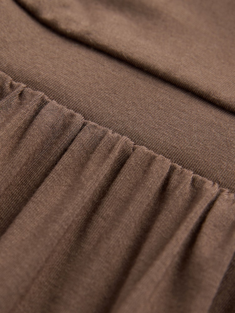 Chocolate Brown Jersey Waisted Summer Dress - Image 2 of 3
