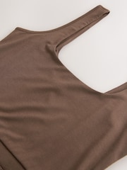 Chocolate Brown Jersey Waisted Summer Dress - Image 3 of 3