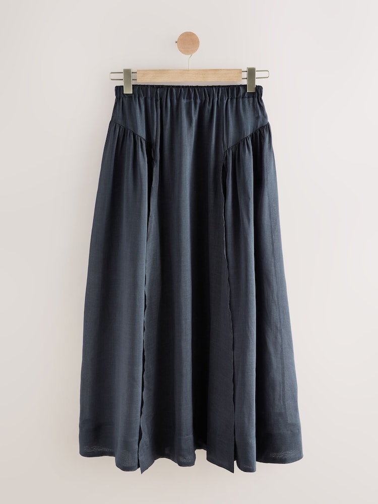 Blue Beach Midi Skirt With Ramie - Image 1 of 3