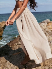 Neutro - Beach Midi Skirt With Ramie - Imagem 6 de 9