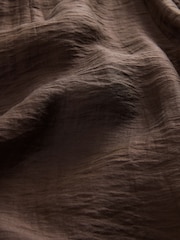 Chocolate Brown Textured Wide Leg Pull On Trousers - Image 8 of 8