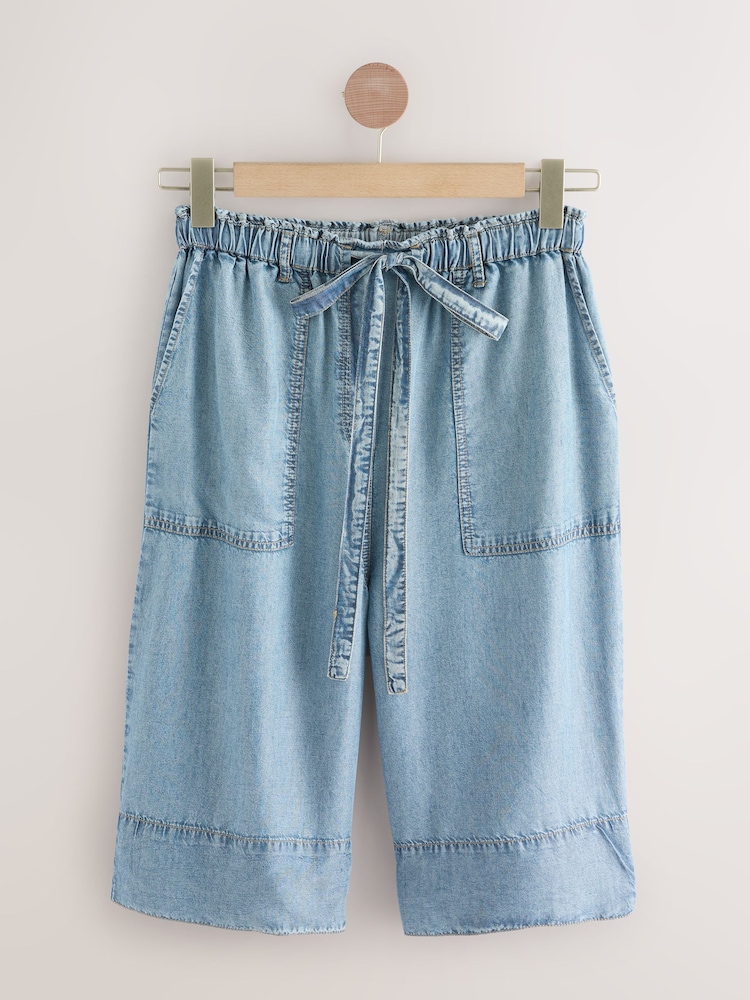 Blue 100% Tencel Lyocell Jort Shorts - Image 1 of 3