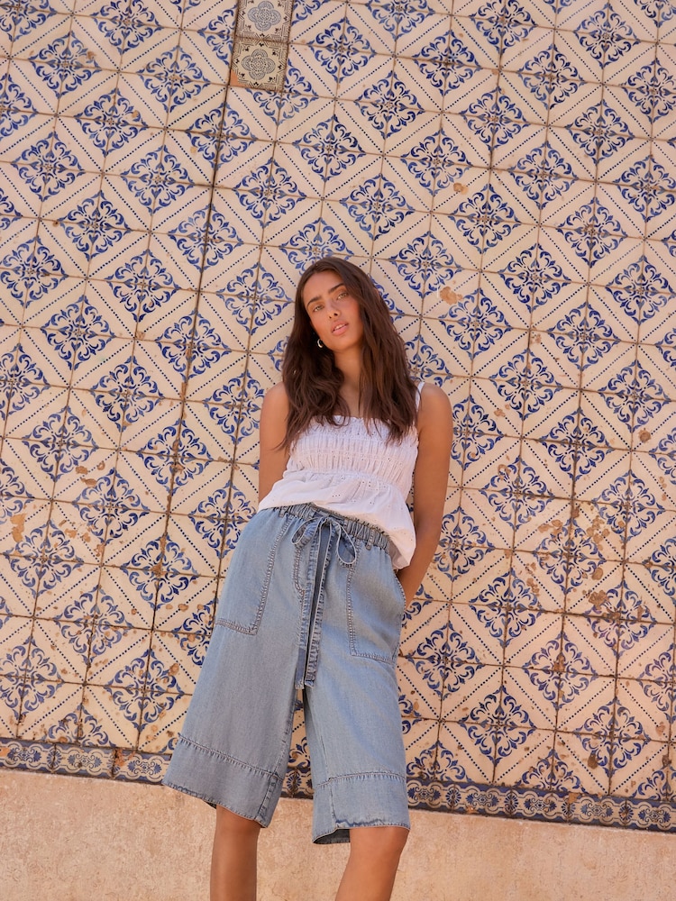 Azul - 100% Tencel Lyocell Jort Shorts - Imagen 1 de 11 Azul - 100% Tencel Lyocell Jort Shorts - Imagen 1 de 11