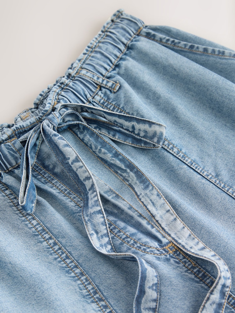 Blue 100% Tencel Lyocell Jort Shorts - Image 3 of 3