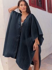 Blue Textured Beach Cover-Up - Image 2 of 7