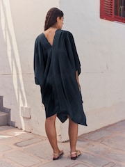 Blue Textured Beach Cover-Up - Image 3 of 7
