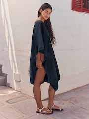 Blue Textured Beach Cover-Up - Image 4 of 7