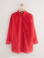 Red Beach Shirt Cover-Up - Image 1 of 3