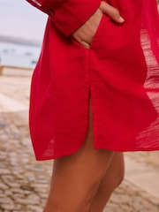 Red Beach Shirt Cover-Up - Image 7 of 11