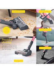 Swan Pink TV's Queen of Clean 22.2V Cordless Anti Tangle Vacuum - Image 4 of 8