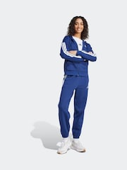 adidas Blue Essentials 3-Stripes Full Zip Fleece Hoodie - Image 3 of 6