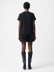 French Connection Black Heart Embellished 100% Cotton T-Shirt - Image 2 of 4