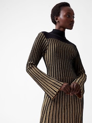 French Connection Black Journee Mari Long Sleeve Dress - Image 3 of 4