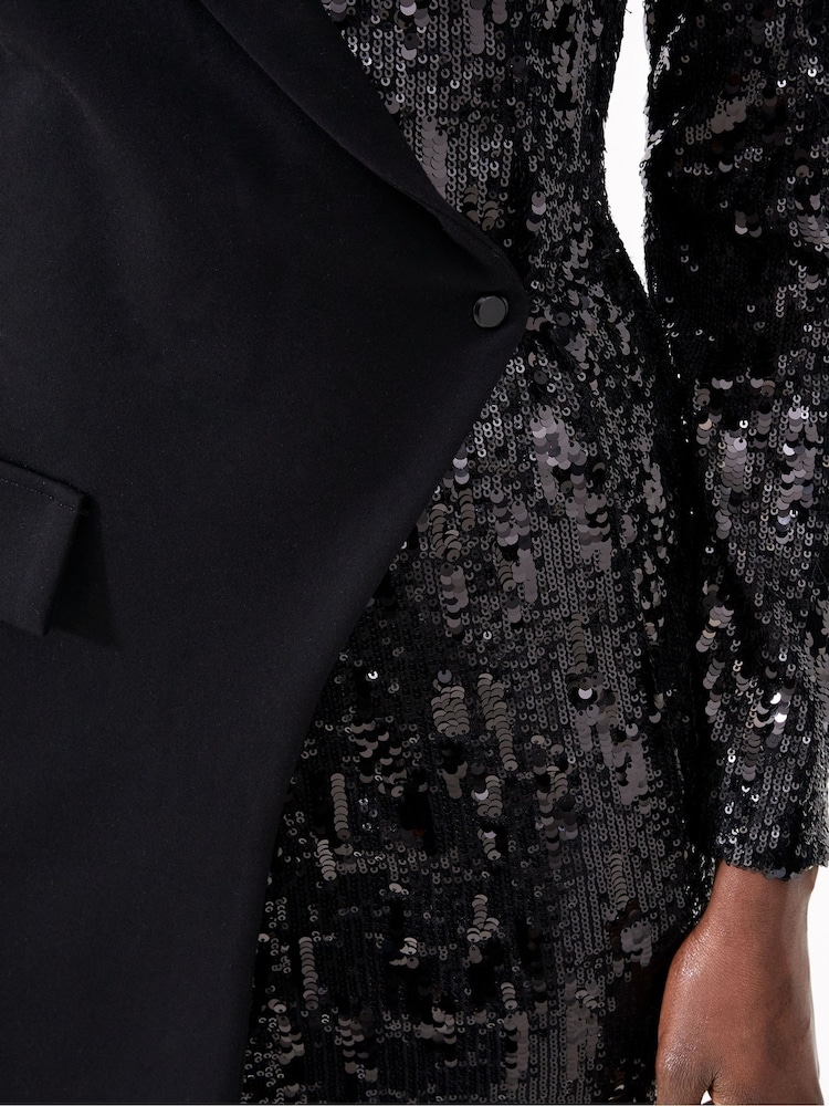Buy French Connection Black Xia Ponte Sequin Jersey Blazer Mini Dress from  Next USA
