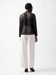 French Connection Black Alina Foil Top - Image 2 of 4