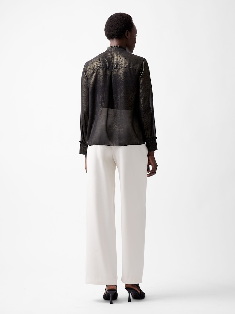 French Connection Black Alina Foil Top - Image 2 of 4