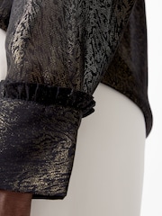 French Connection Black Alina Foil Top - Image 3 of 4