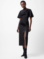 French Connection Black Fenix Satin Dress - Image 1 of 4