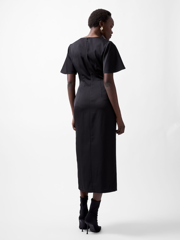 French Connection Black Fenix Satin Dress - Image 2 of 4