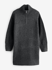 French Connection Grey Maddox Half Zip Long SLeeves Dress - Image 4 of 4
