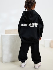 Black Slogan Hoodie and Joggers Set (3mths-7yrs) - Image 1 of 9