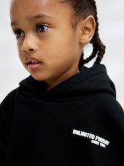Black Slogan Hoodie and Joggers Set (3mths-7yrs) - Image 3 of 9