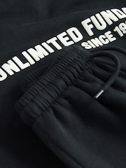 Black Slogan Hoodie and Joggers Set (3mths-7yrs) - Image 9 of 9