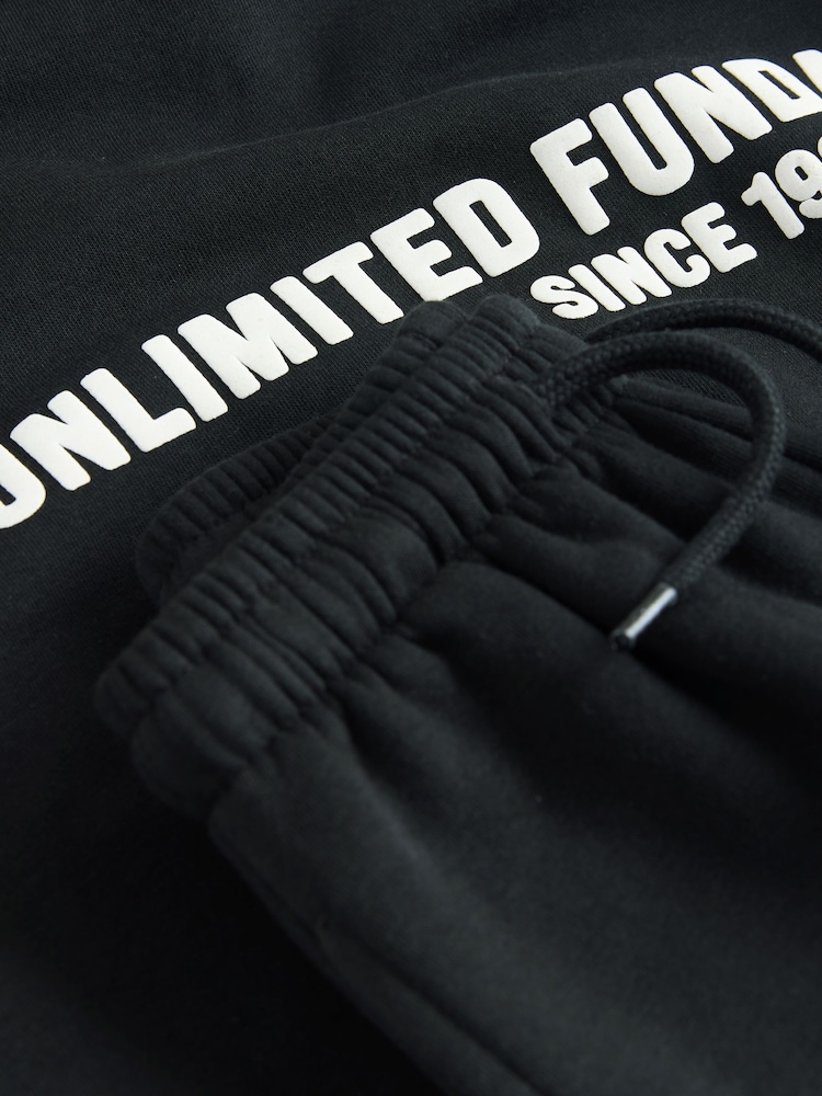 Black Slogan Hoodie and Joggers Set (3mths-7yrs) - Image 9 of 9 Black Slogan Hoodie and Joggers Set (3mths-7yrs) - Image 9 of 9