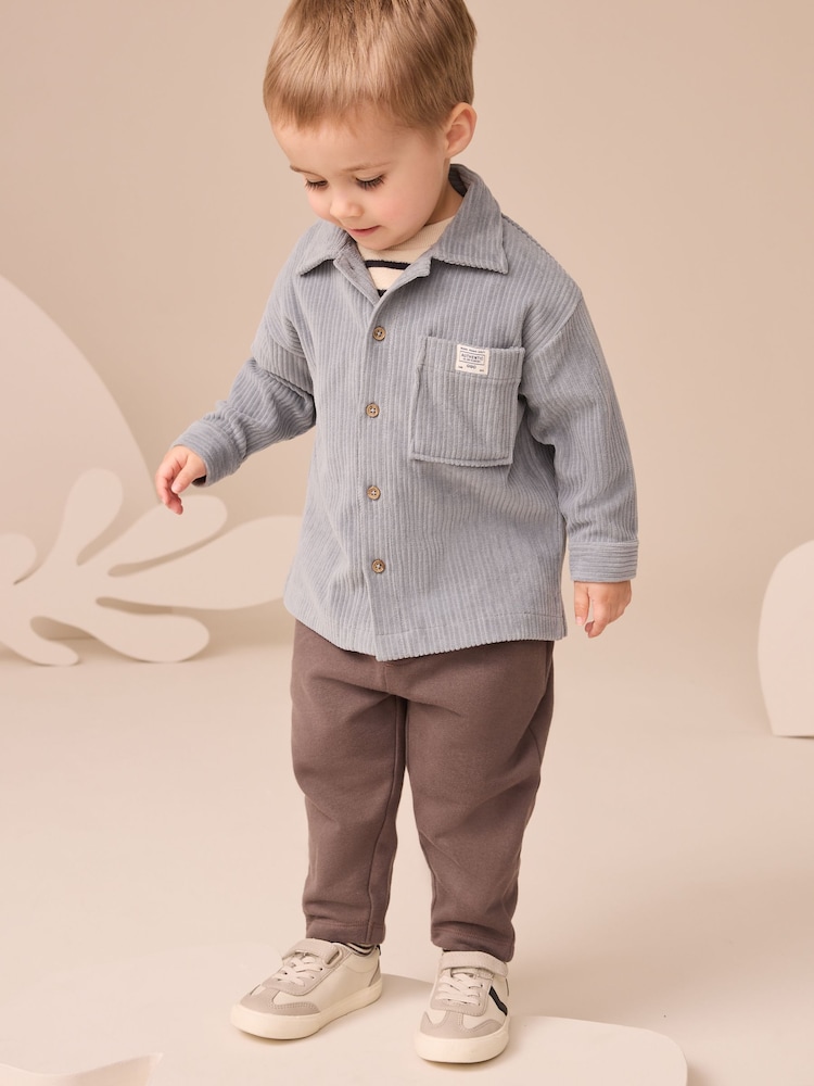 Blue Cord T-Shirt And Joggers 3 Piece Set (3mths-7yrs) - Image 1 of 3