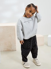 Black/Grey Sweatshirt and Patterned Jogger Set (3mths-7yrs) - Image 2 of 9