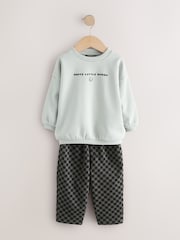 Black/Grey Sweatshirt and Patterned Jogger Set (3mths-7yrs) - Image 5 of 9