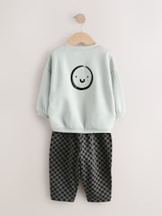 Black/Grey Sweatshirt and Patterned Jogger Set (3mths-7yrs) - Image 7 of 9