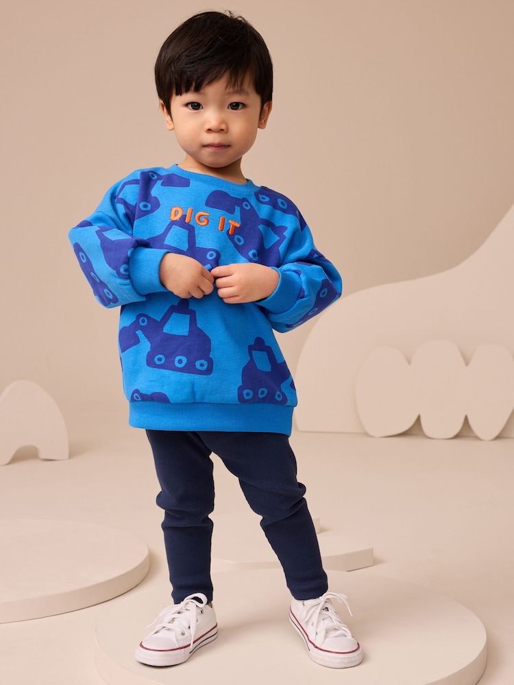 Blue Digger Sweatshirt And Leggings Set (3mths-7yrs) - Image 1 of 8