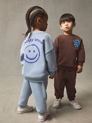 Schokoladenbraun und Blau - Sweatshirt und Jogginghose im Set, 2er-Pack (3M.–7J.) - Bild 1 von 12