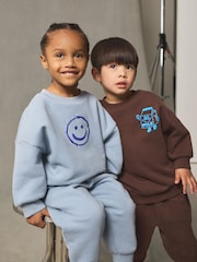 Schokoladenbraun und Blau - Sweatshirt und Jogginghose im Set, 2er-Pack (3M.–7J.) - Bild 3 von 12