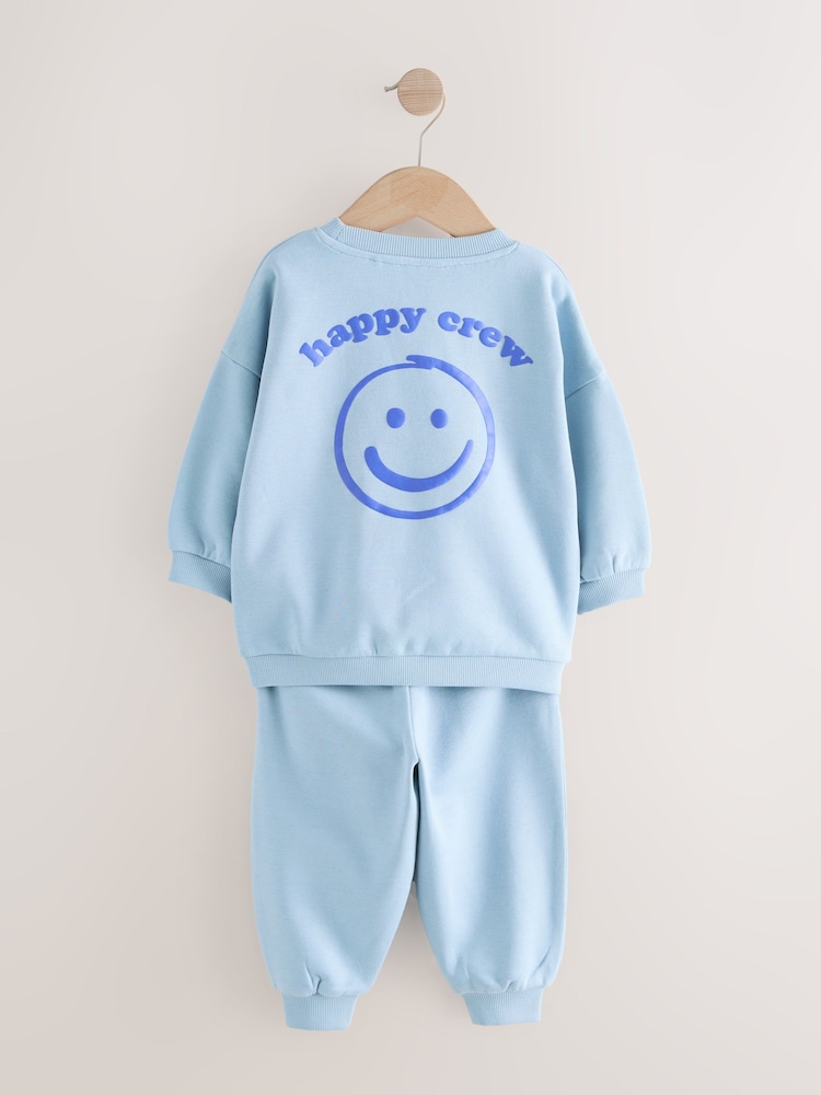 Chocolate Brown and Blue Sweatshirt And Joggers Set 2 Pack (3mths-7yrs) - Image 6 of 12