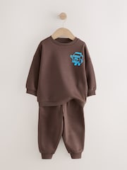 Schokoladenbraun und Blau - Sweatshirt und Jogginghose im Set, 2er-Pack (3M.–7J.) - Bild 8 von 12
