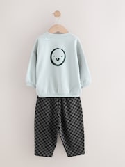 Black/White Printed Sweatshirt And Joggers Set 2 Pack (3mths-7yrs) - Image 10 of 13