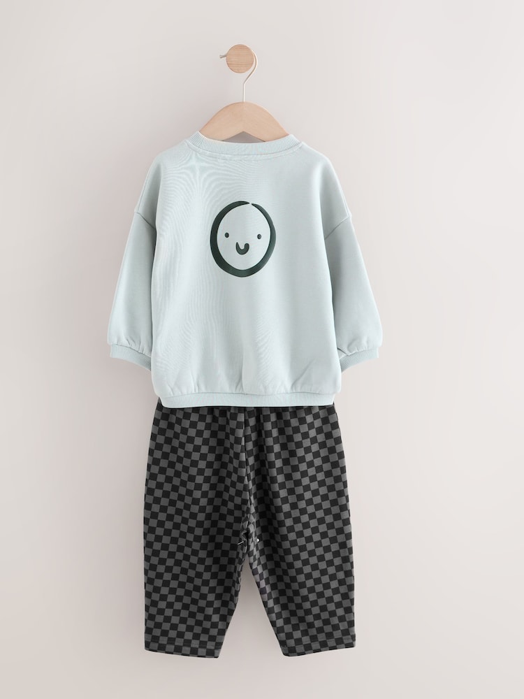 Black/White Printed Sweatshirt And Joggers Set 2 Pack (3mths-7yrs) - Image 10 of 13