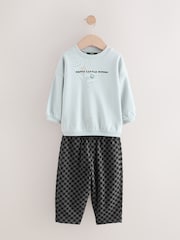 Black/White Printed Sweatshirt And Joggers Set 2 Pack (3mths-7yrs) - Image 6 of 13