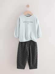 Black/White Printed Sweatshirt And Joggers Set 2 Pack (3mths-7yrs) - Image 7 of 13