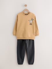 Tan/Ecru/Charcoal Grey - Sweatshirt und Jogginghose im Set, 2er-Pack (3M.–7J.) - Bild 2 von 11