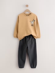 Tan/Ecru/Charcoal Grey - Sweatshirt und Jogginghose im Set, 2er-Pack (3M.–7J.) - Bild 3 von 11