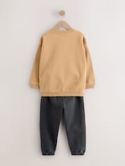 Tan/Ecru/Charcoal Grey - Sweatshirt und Jogginghose im Set, 2er-Pack (3M.–7J.) - Bild 4 von 11