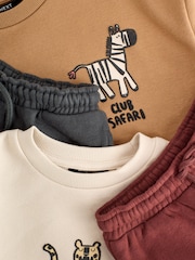 Tan/Ecru/Charcoal Grey - Sweatshirt und Jogginghose im Set, 2er-Pack (3M.–7J.) - Bild 5 von 11