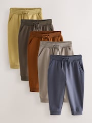 Khaki Green/Blue/Red Regular Fit Joggers 5 Pack (3mths-7yrs) - Image 1 of 9