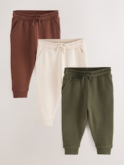 Khaki Green/ Rust Brown/ Ecru - Jogginghosen mit weichem Griff im 3er-Pack (3 M.–7 J.) - Bild 1 von 7
