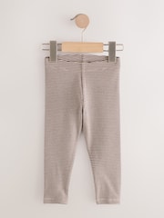 Black/White/Khaki Green Ribbed Leggings 5 Pack (3mths-7yrs) - Image 2 of 9